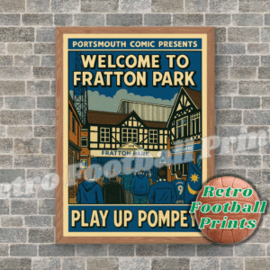 Fratton Park Matchday, Portsmouth - Comic Book Art Poster