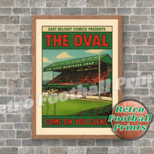 The Oval, Belfast, Glentoran - Comic Book Art Poster #3