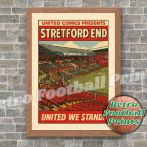 Stretford End, Old Trafford - Comic Book Art Poster