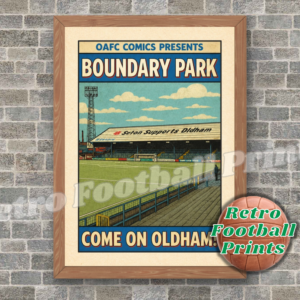 Boundary Park, Oldham - Comic Book Art Poster