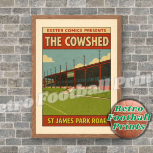 St James Park Cowshed, Exeter - Comic Book Art Poster
