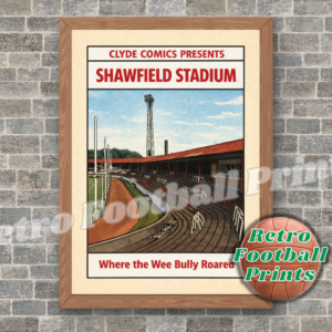Shawfield Stadium, Clyde - Comic Book Art Poster