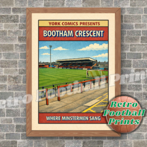 Bootham Crescent, York - Comic Book Art Poster