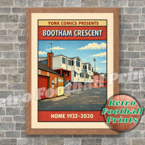 Bootham Crescent, York - Comic Book Art Poster