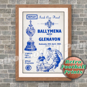 1959 Irish Cup Final Replay Programme - Ballymena Utd vs Glenavon