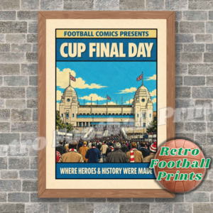 Cup Final Crowd at Wembley - Comic Book Art Poster